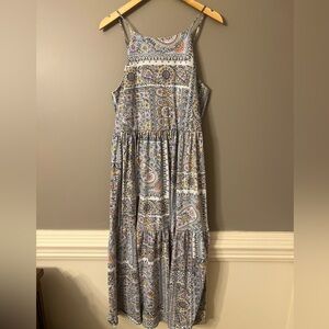 Emma & Michele L Dress Maxi Jersey Pastel Paisley Boho Festival Whimsy Cottage